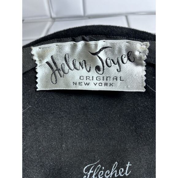 Helen Joyce Original New York Black Velour Vintage Hat With Rhinestones Fle’chet main image 4